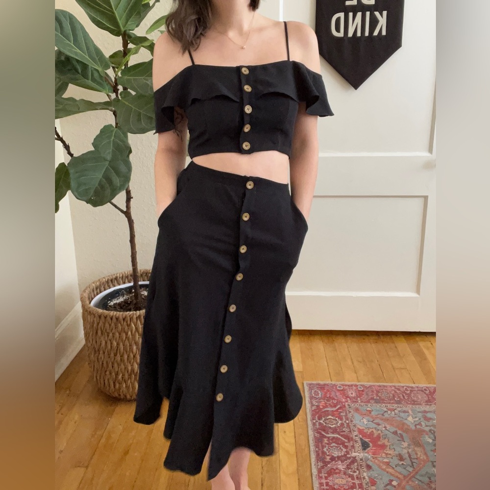 Lulu’s Matching Black Button Down Set - image 1